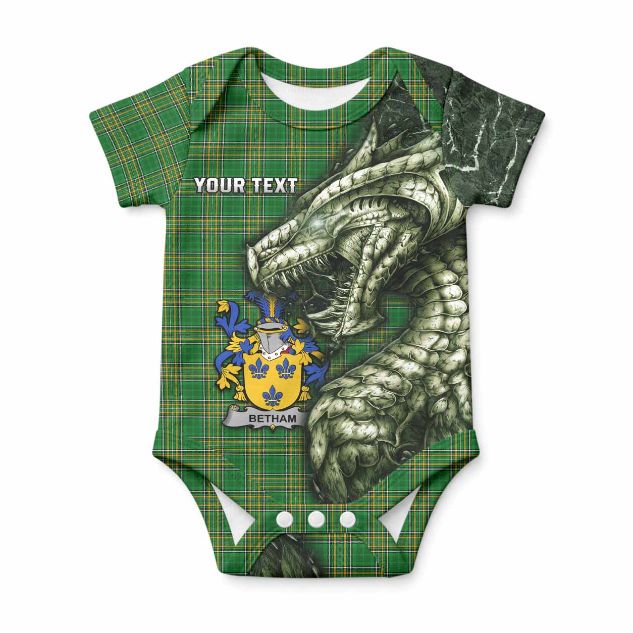 Betham Irish Clan Baby Onesie Irish Roots Dragon Soul