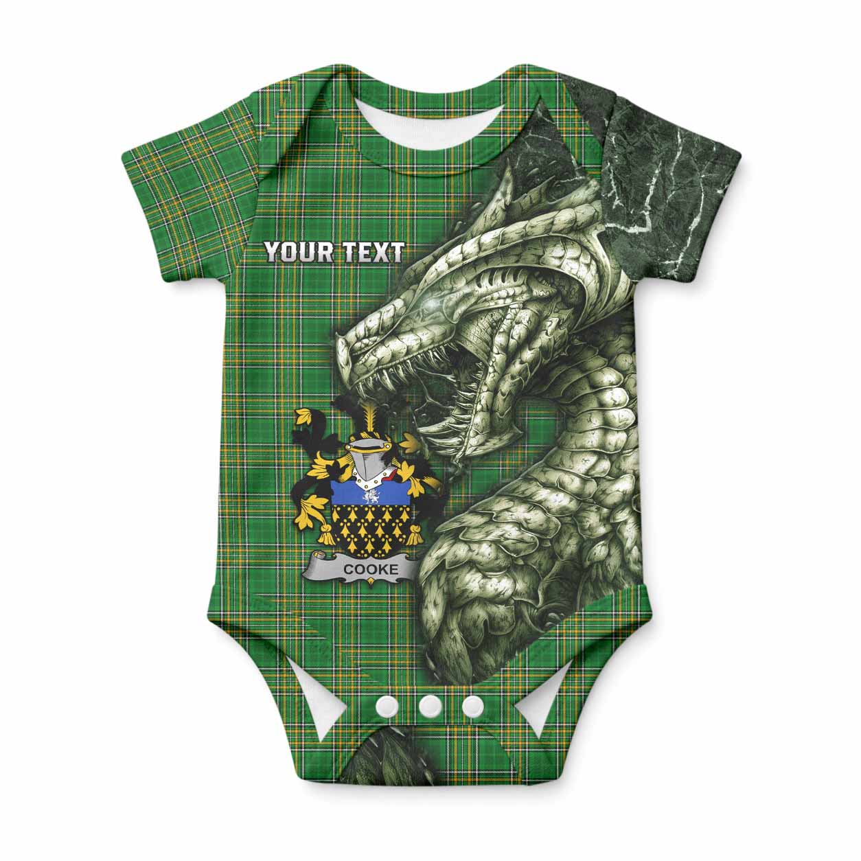 Cooke Irish Clan Baby Onesie Irish Roots Dragon Soul