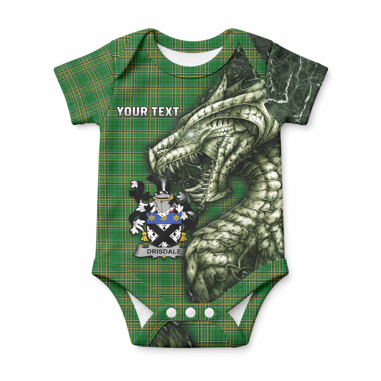 Drisdale Irish Clan Baby Onesie Irish Roots Dragon Soul