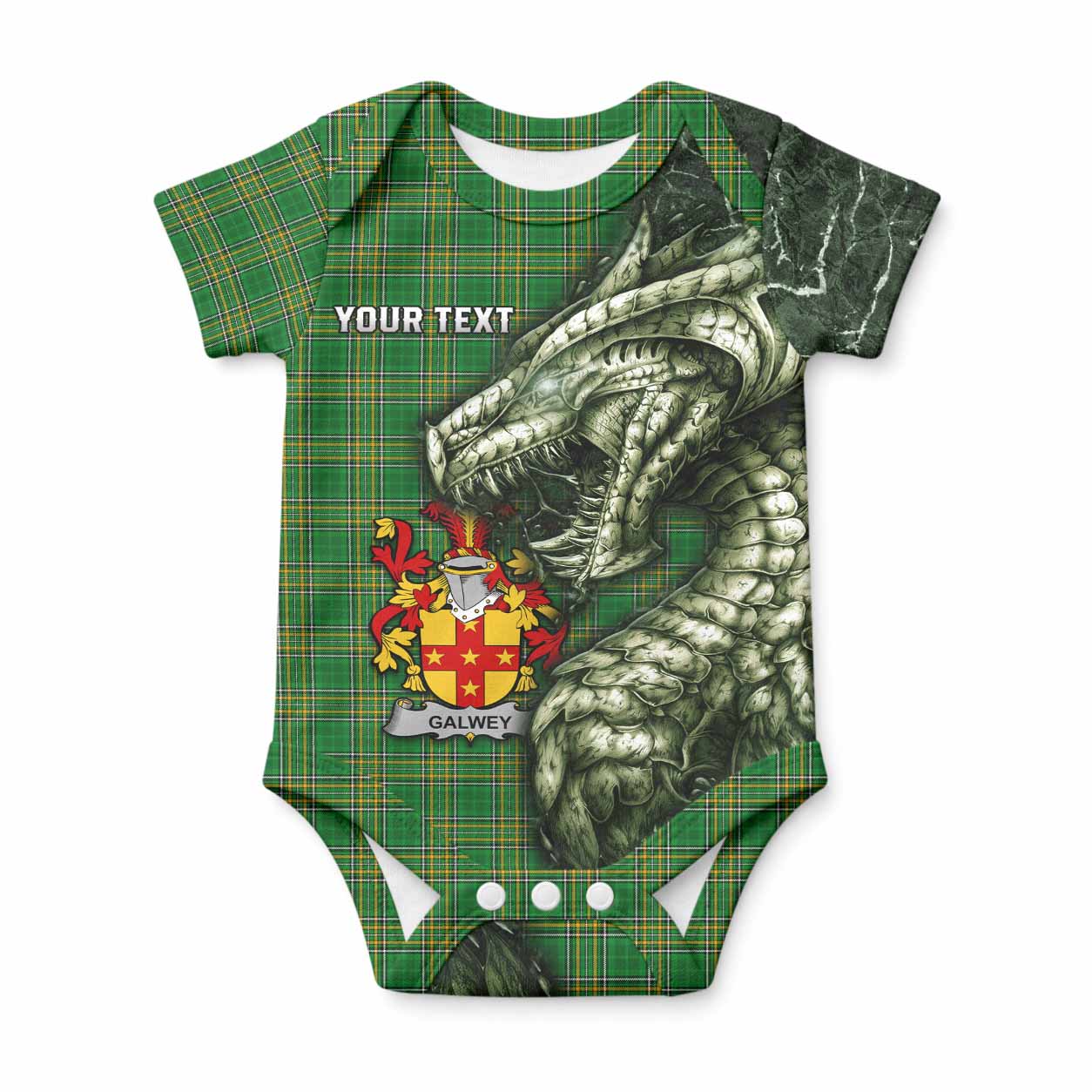 Galwey Irish Clan Baby Onesie Irish Roots Dragon Soul