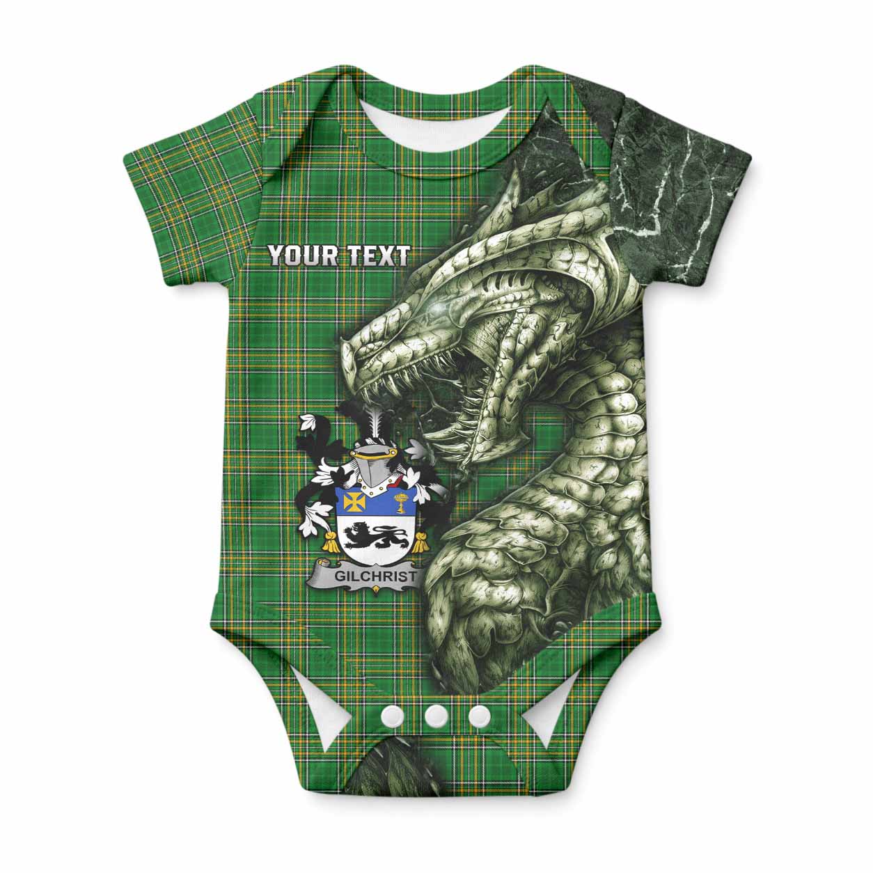 Gilchrist Irish Clan Baby Onesie Irish Roots Dragon Soul