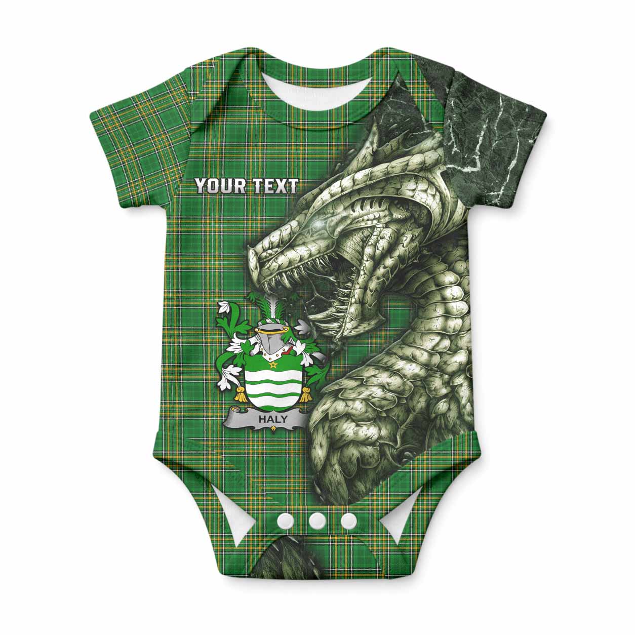 Haly Irish Clan Baby Onesie Irish Roots Dragon Soul