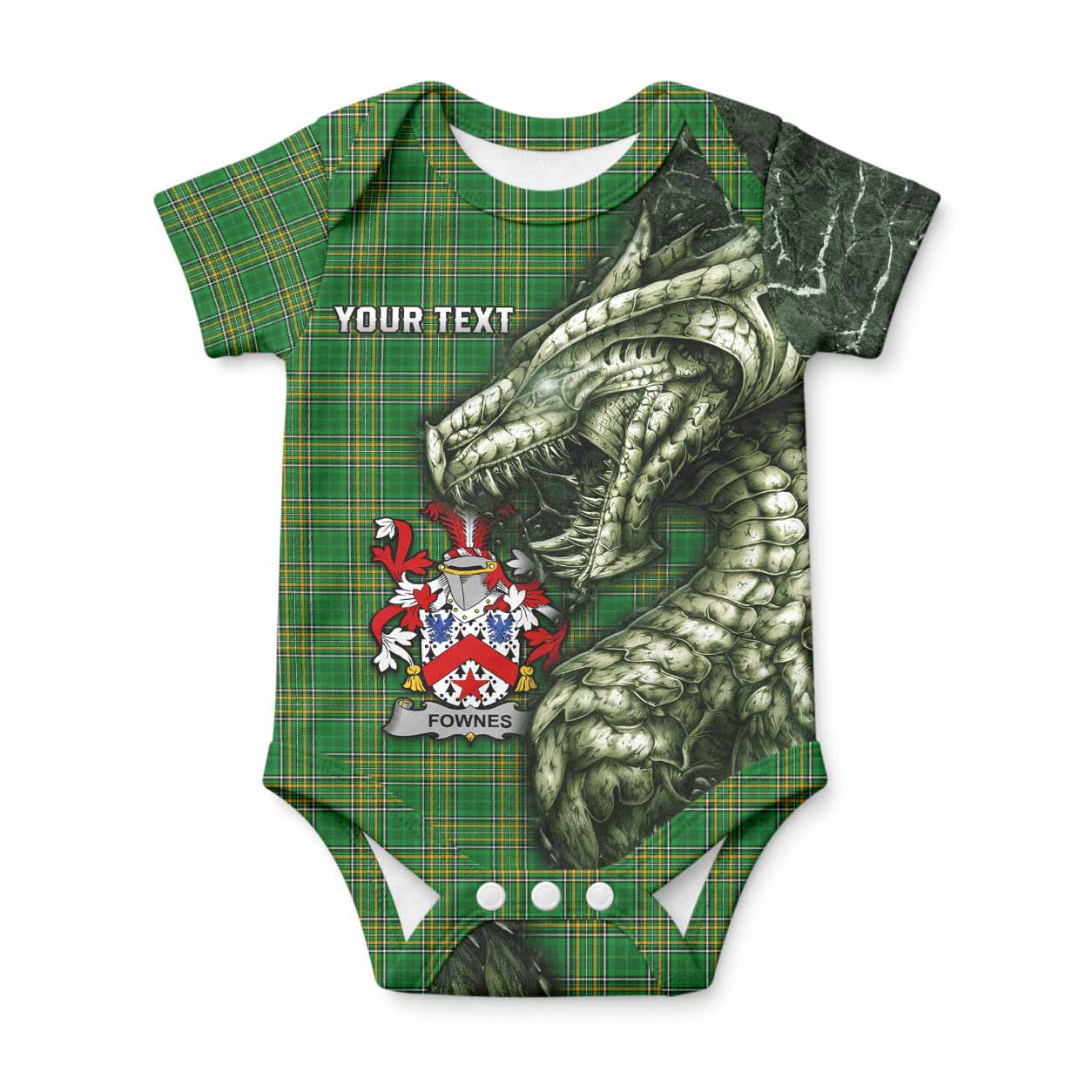 Fownes Irish Clan Baby Onesie Irish Roots Dragon Soul