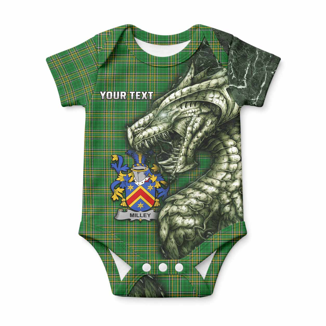 Milley Irish Clan Baby Onesie Irish Roots Dragon Soul