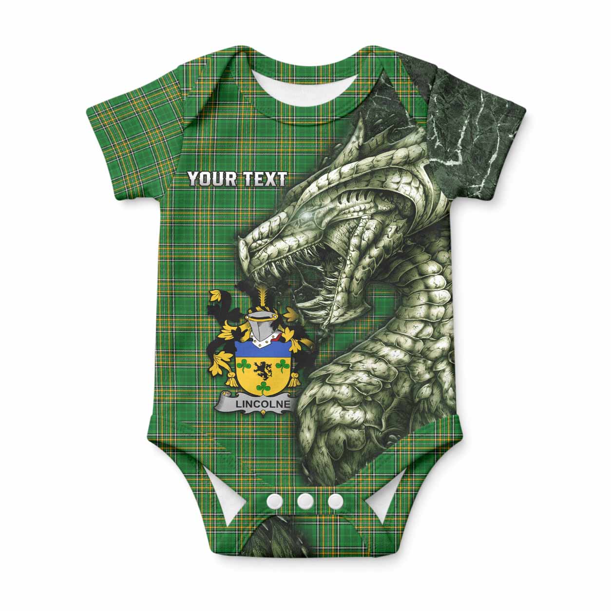 Lincolne Irish Clan Baby Onesie Irish Roots Dragon Soul