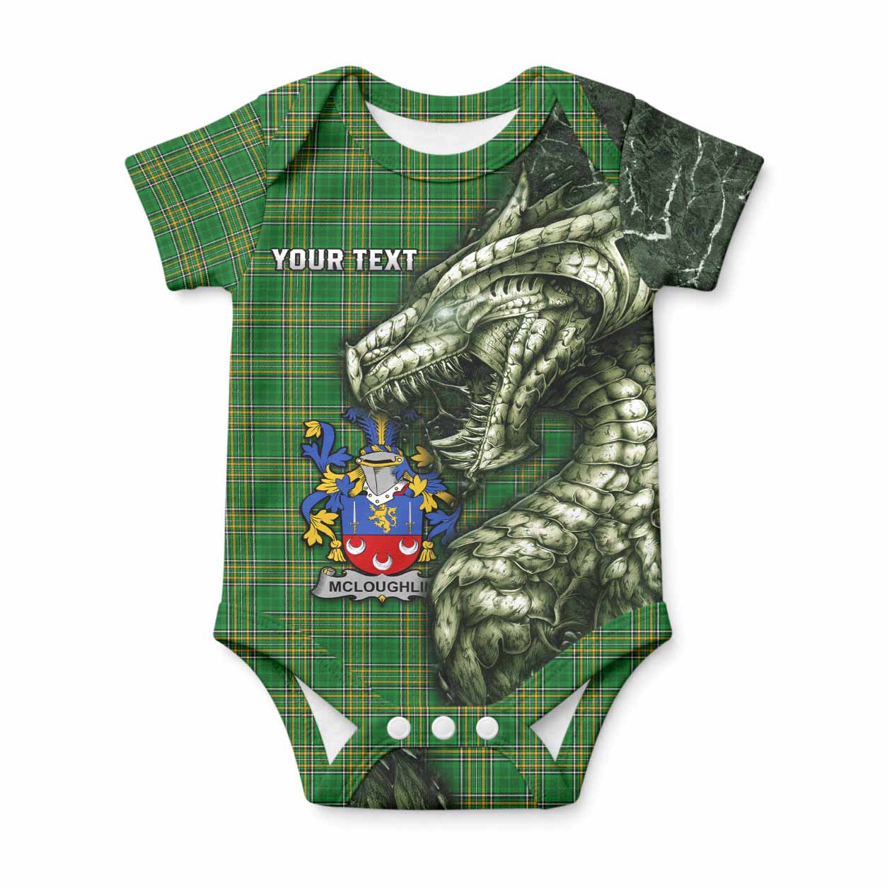 McLoughlin Irish Clan Baby Onesie Irish Roots Dragon Soul
