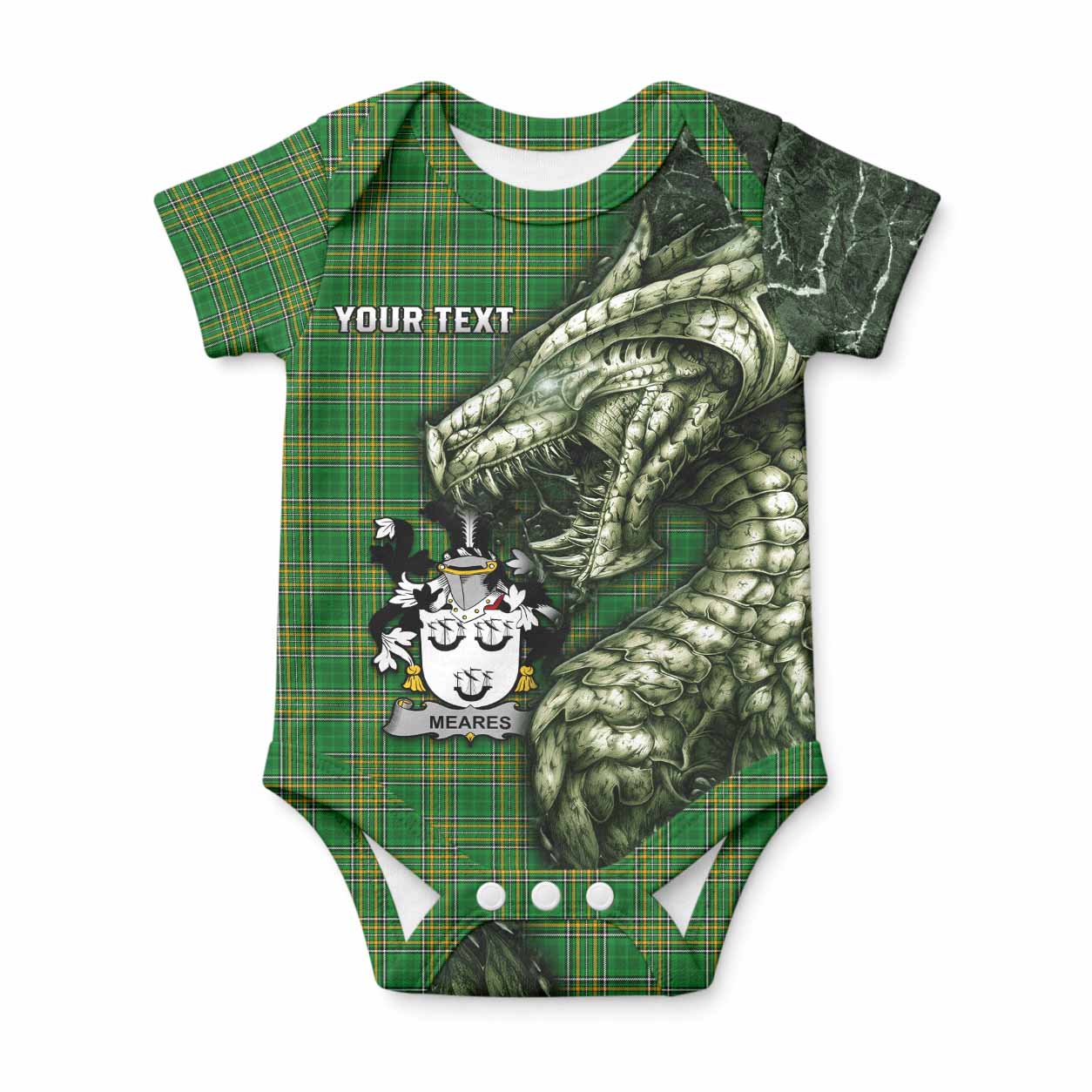Meares Irish Clan Baby Onesie Irish Roots Dragon Soul