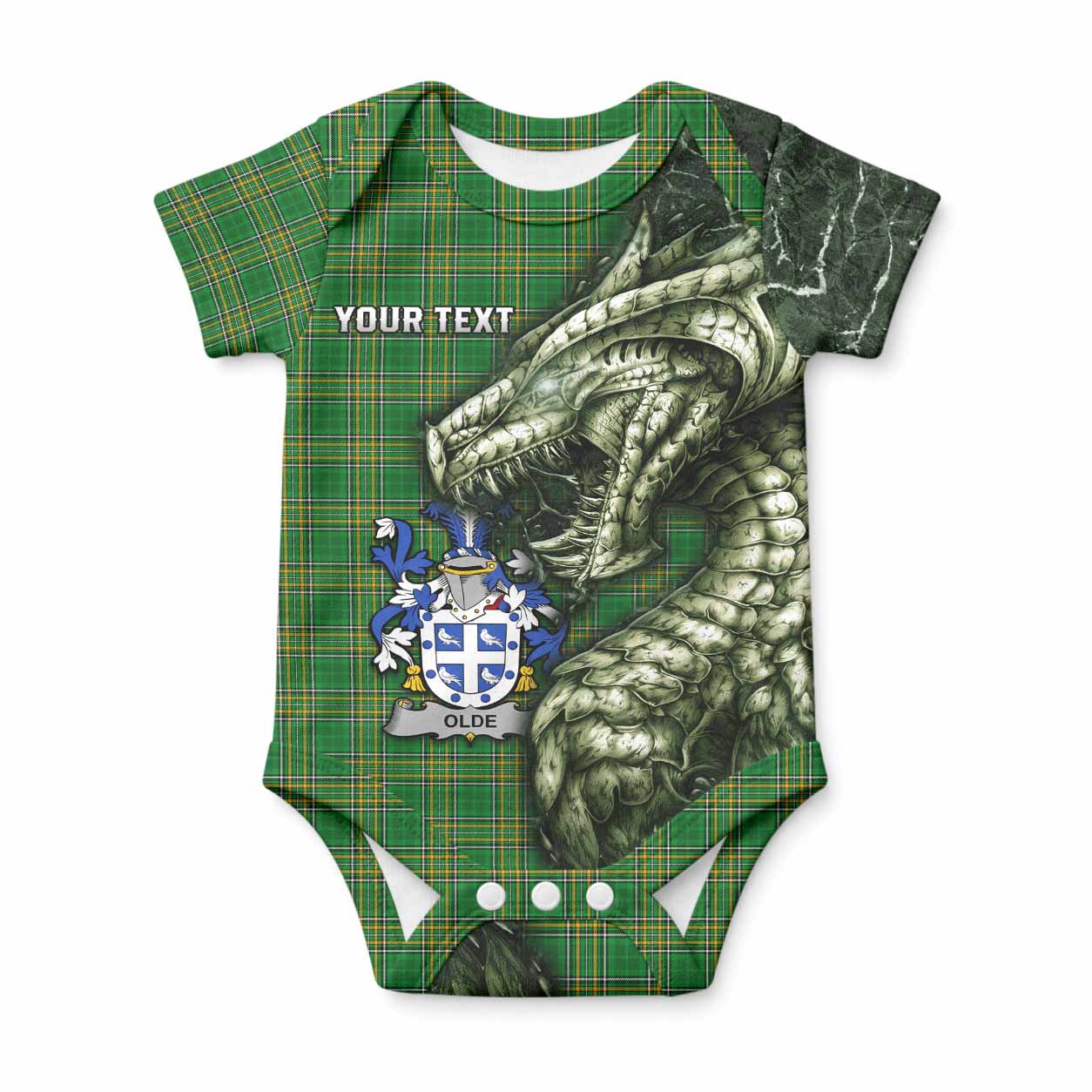 Olde Irish Clan Baby Onesie Irish Roots Dragon Soul
