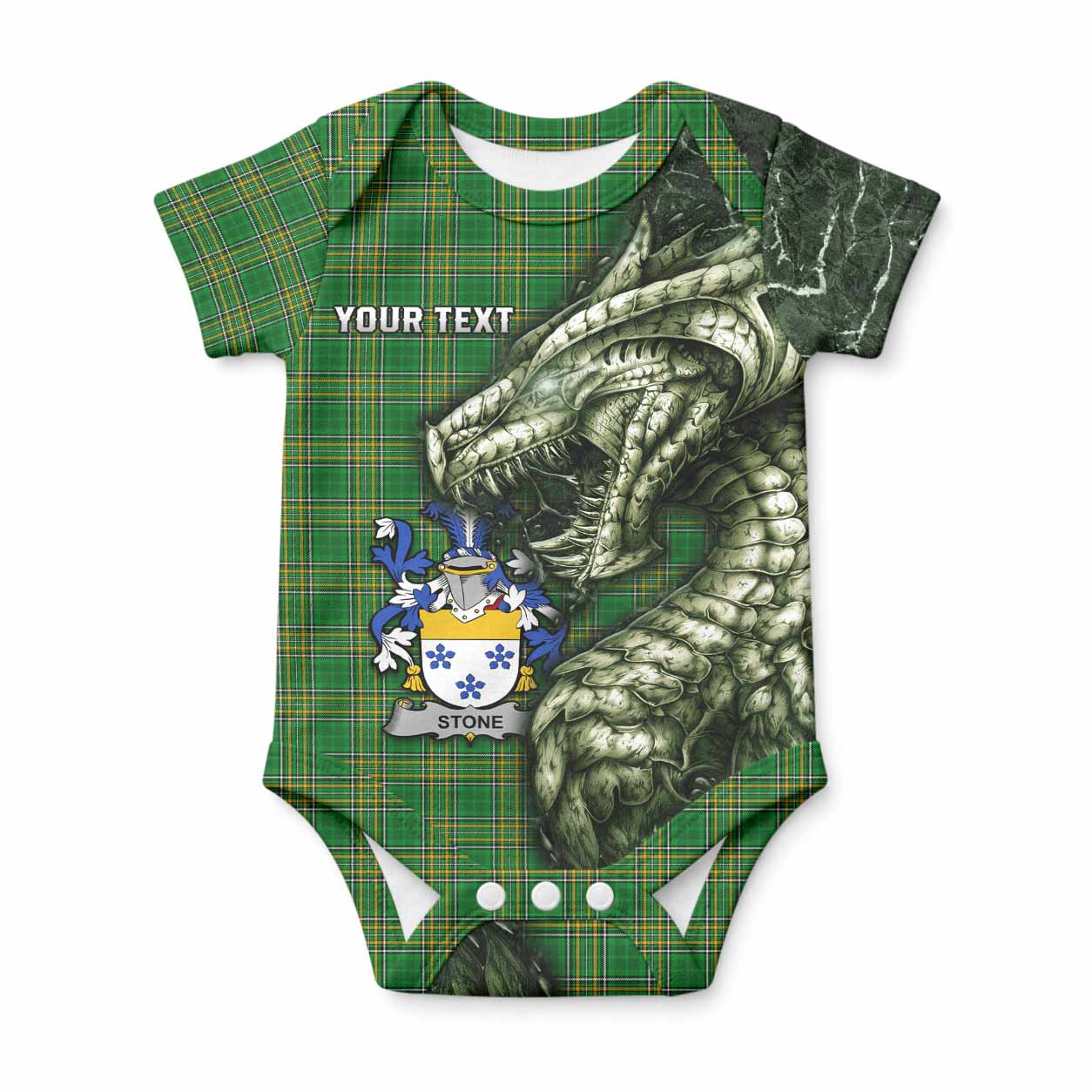 Stone Irish Clan Baby Onesie Irish Roots Dragon Soul