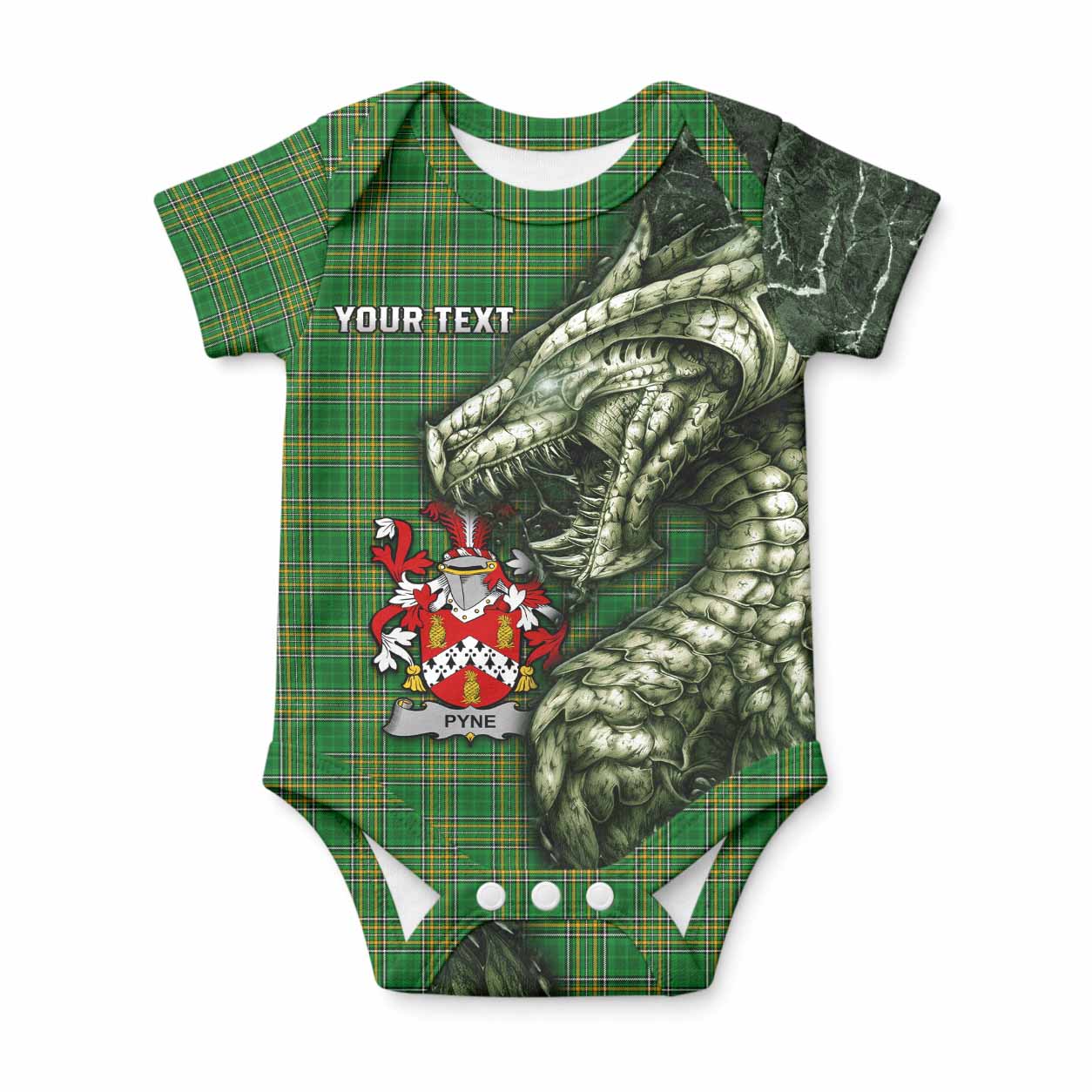 Pyne Irish Clan Baby Onesie Irish Roots Dragon Soul