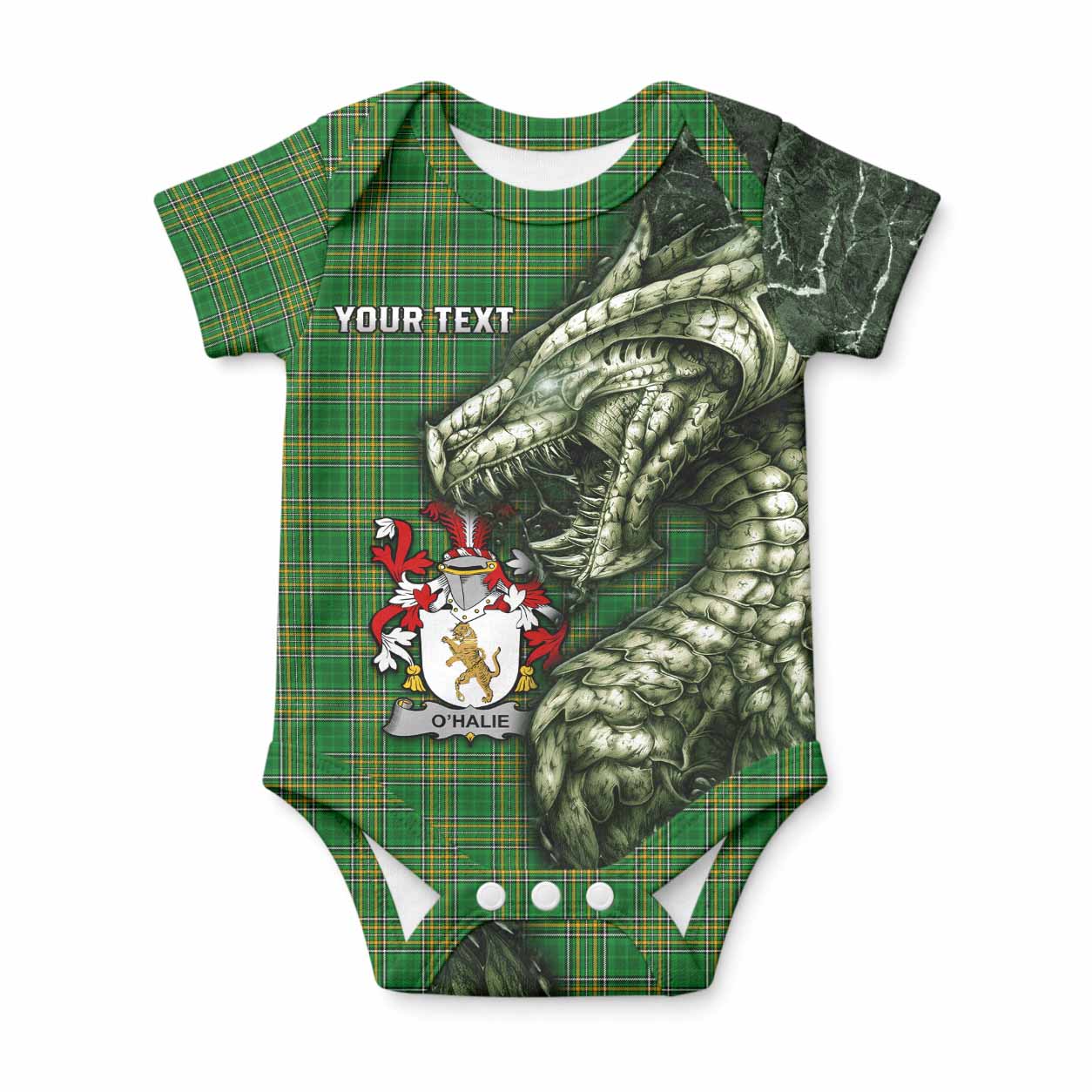 O'Halie Irish Clan Baby Onesie Irish Roots Dragon Soul