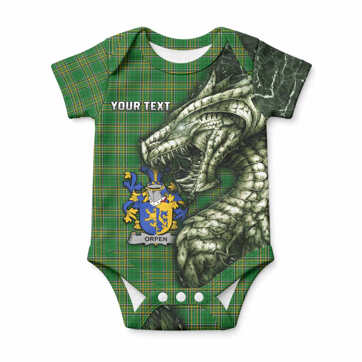 Orpen Irish Clan Baby Onesie Irish Roots Dragon Soul