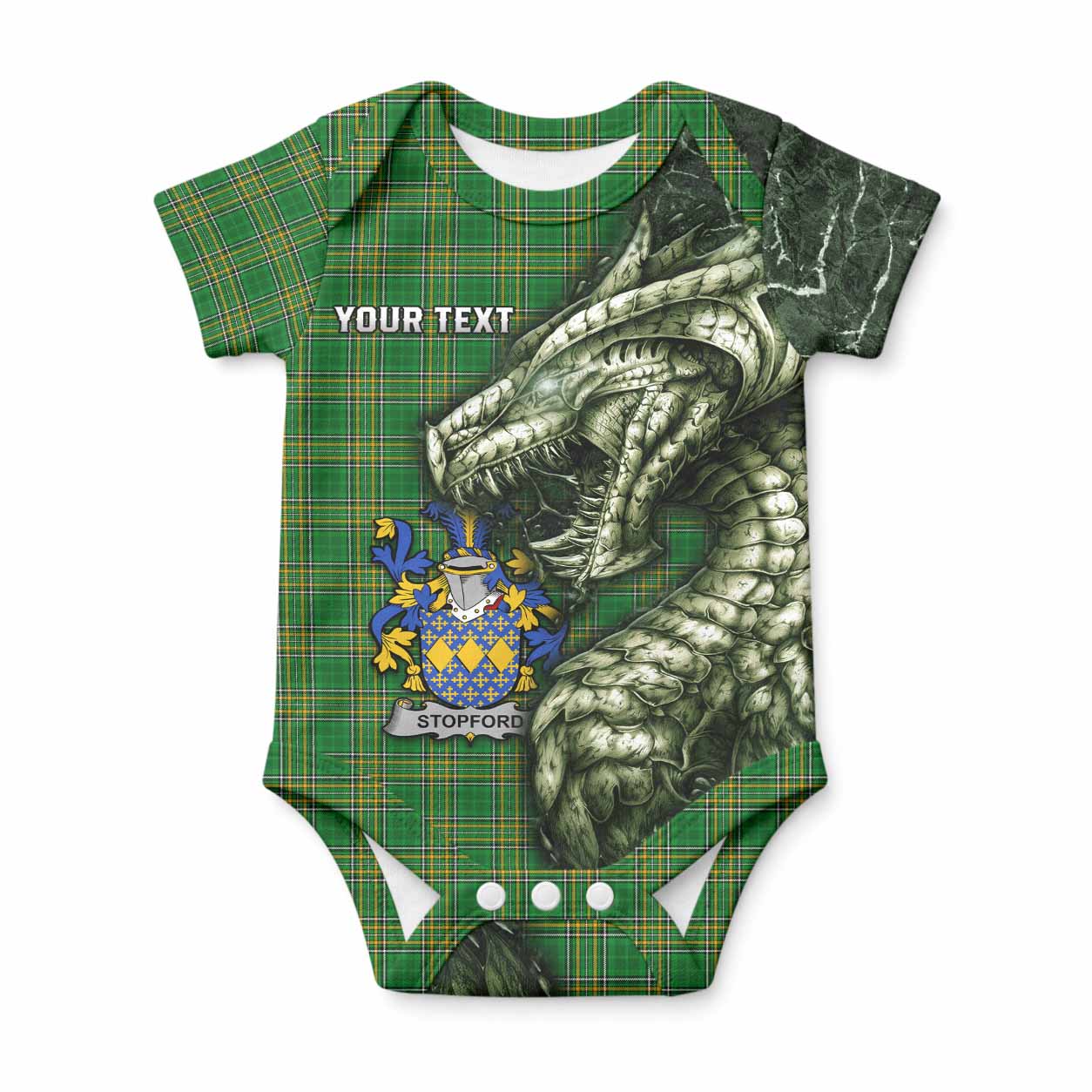 Stopford Irish Clan Baby Onesie Irish Roots Dragon Soul