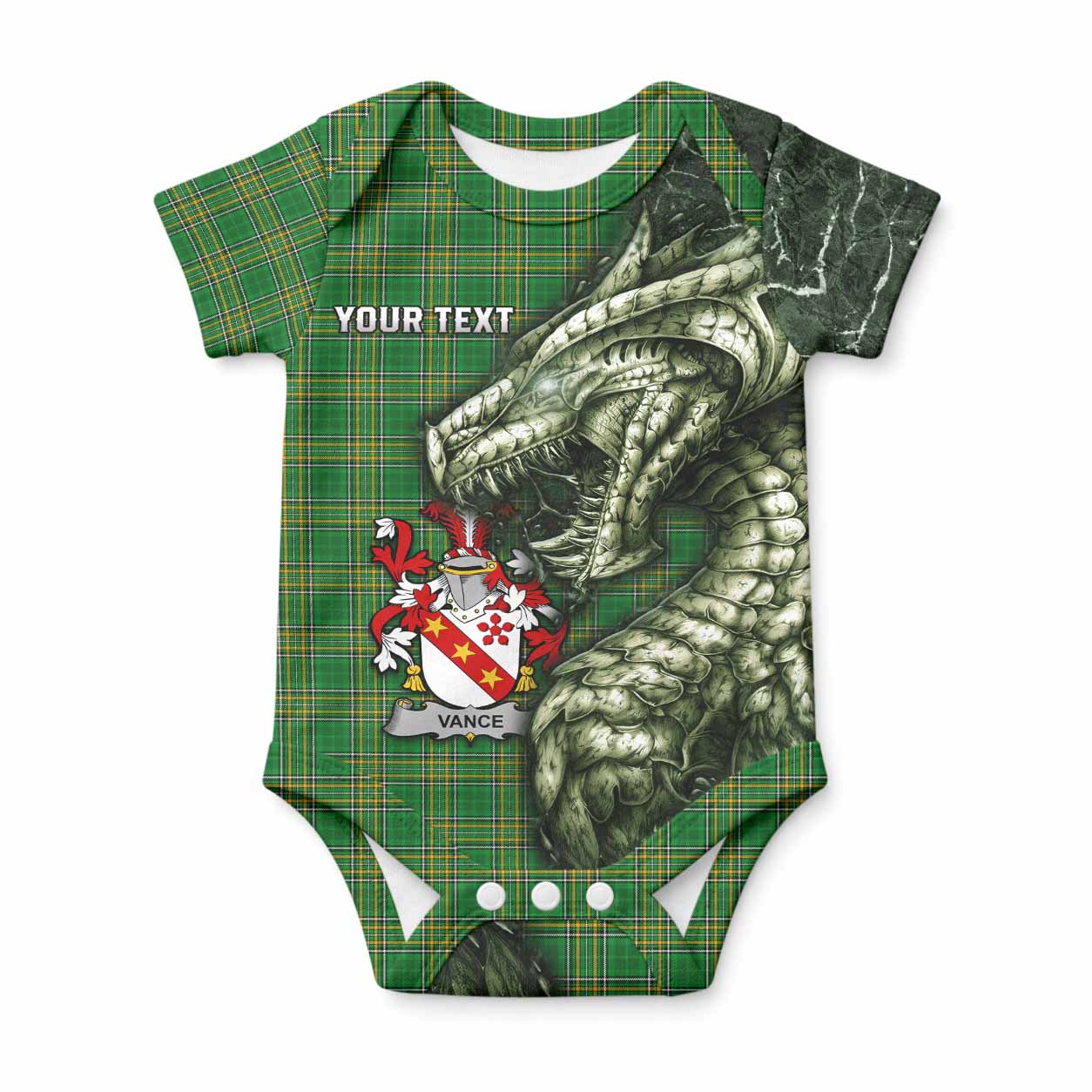 Vance Irish Clan Baby Onesie Irish Roots Dragon Soul