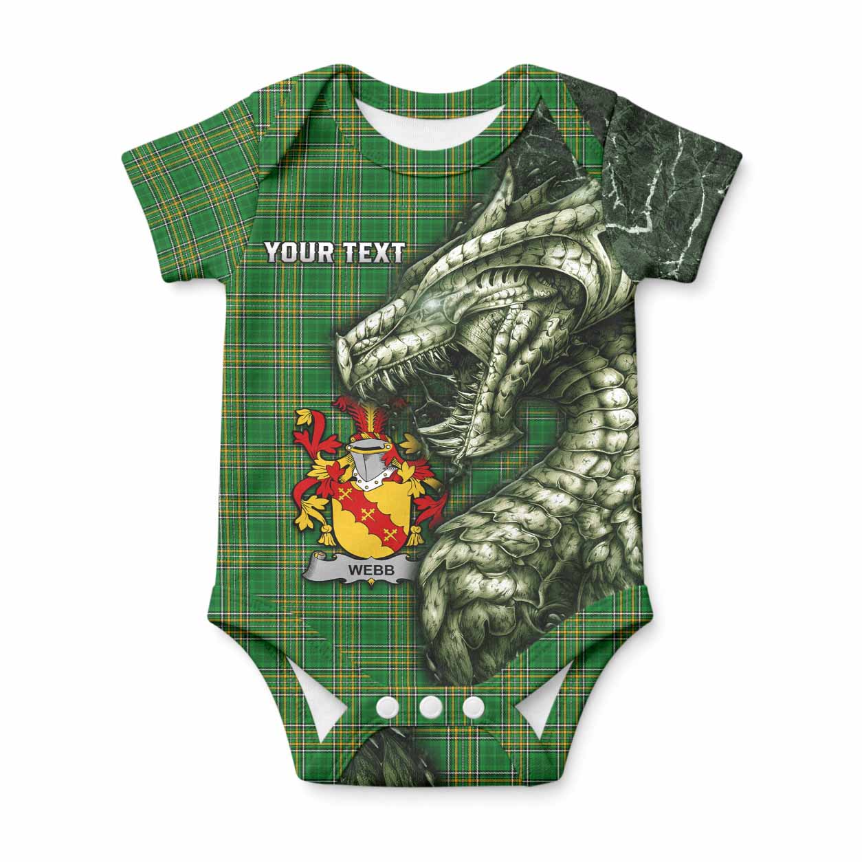 Webb Irish Clan Baby Onesie Irish Roots Dragon Soul