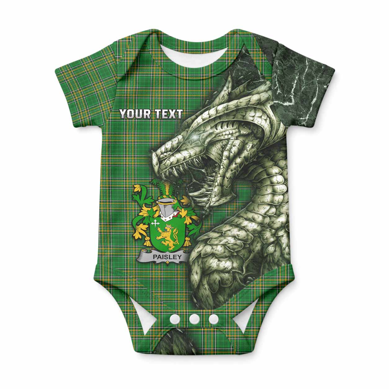 Paisley Irish Clan Baby Onesie Irish Roots Dragon Soul