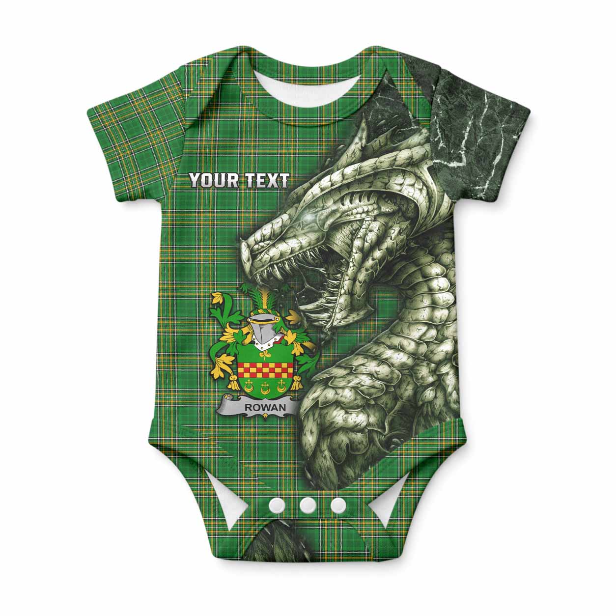 Rowan Irish Clan Baby Onesie Irish Roots Dragon Soul