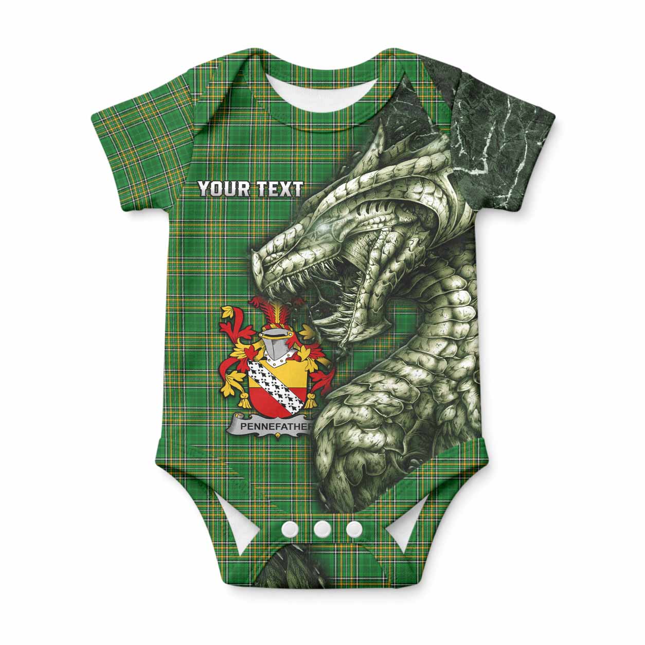 Pennefather Irish Clan Baby Onesie Irish Roots Dragon Soul