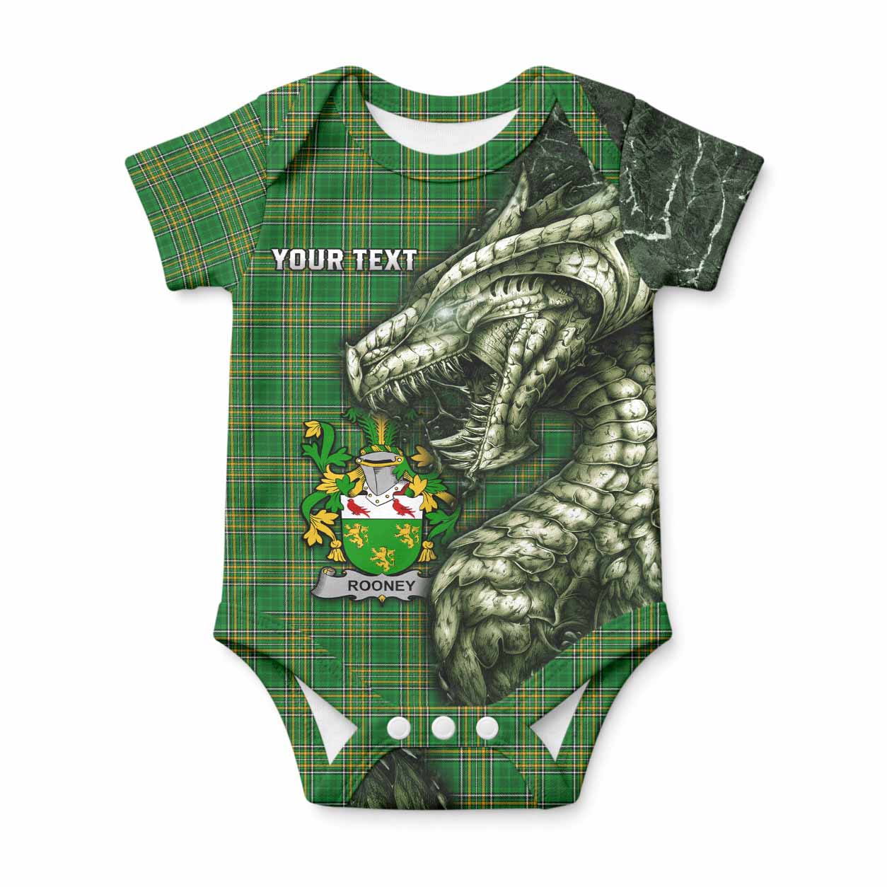 Rooney Irish Clan Baby Onesie Irish Roots Dragon Soul