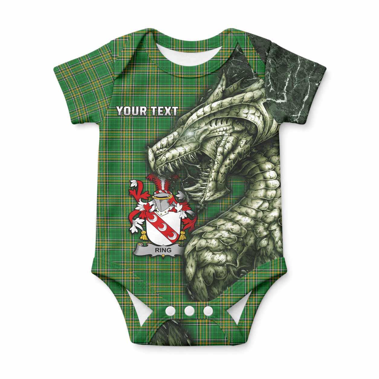 Ring Irish Clan Baby Onesie Irish Roots Dragon Soul
