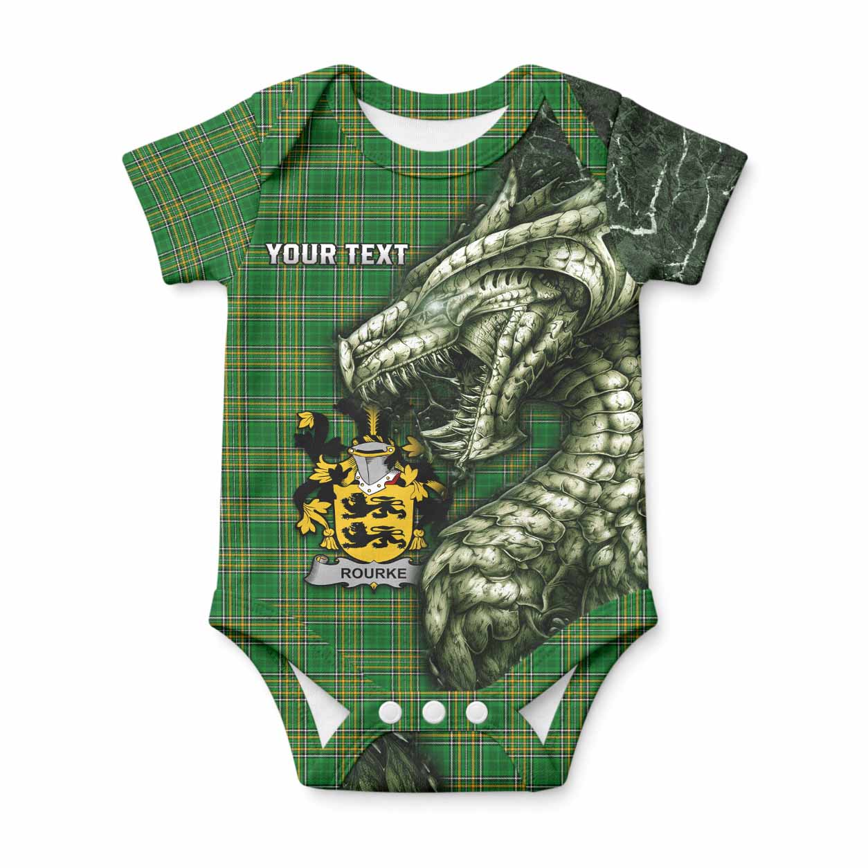 Rourke Irish Clan Baby Onesie Irish Roots Dragon Soul