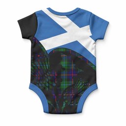 Calder Tartan Family Crest Baby Onesie Scotland Thistle Floral Flag Style