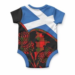 Adair Tartan Family Crest Baby Onesie Scotland Thistle Floral Flag Style