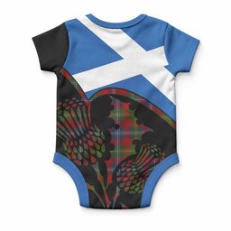 Forrester (Foster) Tartan Family Crest Baby Onesie Scotland Thistle Floral Flag Style