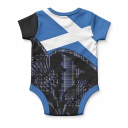 Clark (Clarke) Tartan Family Crest Baby Onesie Scotland Thistle Floral Flag Style