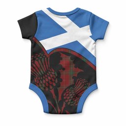 Carruthers Tartan Family Crest Baby Onesie Scotland Thistle Floral Flag Style
