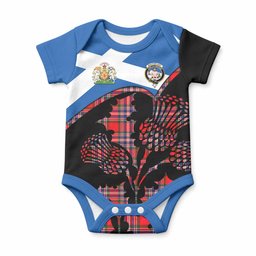 MacFarlane (McFarlane) Tartan Family Crest Baby Onesie Scotland Thistle Floral Flag Style