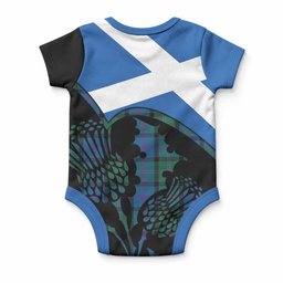MacThomas (McThomas) Tartan Family Crest Baby Onesie Scotland Thistle Floral Flag Style
