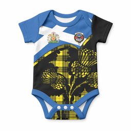 MacLeod (McLeod) Tartan Family Crest Baby Onesie Scotland Thistle Floral Flag Style