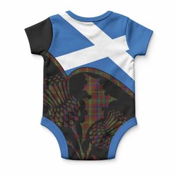 MacMaster (McMaster) Tartan Family Crest Baby Onesie Scotland Thistle Floral Flag Style