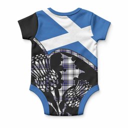 Hannay Tartan Family Crest Baby Onesie Scotland Thistle Floral Flag Style
