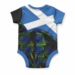 Maitland Tartan Family Crest Baby Onesie Scotland Thistle Floral Flag Style
