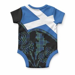 Keith Tartan Family Crest Baby Onesie Scotland Thistle Floral Flag Style