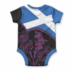 Montgomery Tartan Family Crest Baby Onesie Scotland Thistle Floral Flag Style