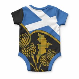 Houston Tartan Family Crest Baby Onesie Scotland Thistle Floral Flag Style