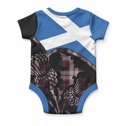 MacPherson (McPherson) Tartan Family Crest Baby Onesie Scotland Thistle Floral Flag Style