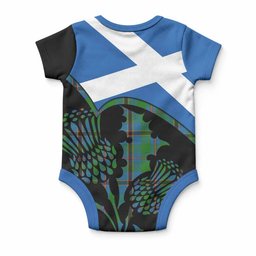 Snodgrass Tartan Family Crest Baby Onesie Scotland Thistle Floral Flag Style