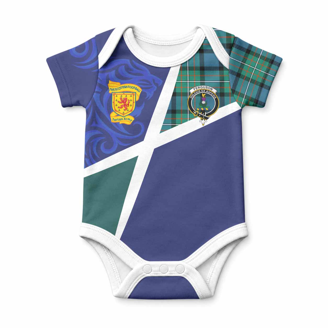 Ferguson (Fergusson) The Scottish Football Crest Baby Onesie Lion-Tartan Army