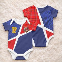 Burnett The Scottish Football Crest Baby Onesie Lion-Tartan Army