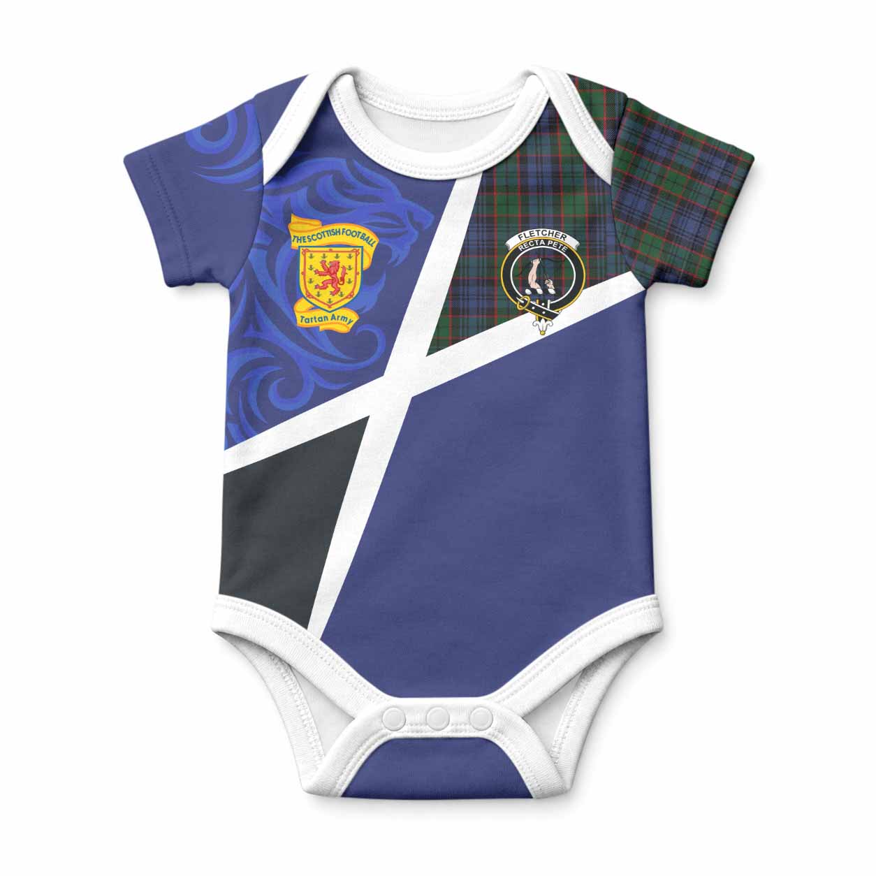 Fletcher The Scottish Football Crest Baby Onesie Lion-Tartan Army