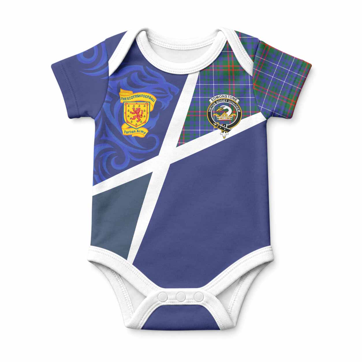 Edmonstone The Scottish Football Crest Baby Onesie Lion-Tartan Army