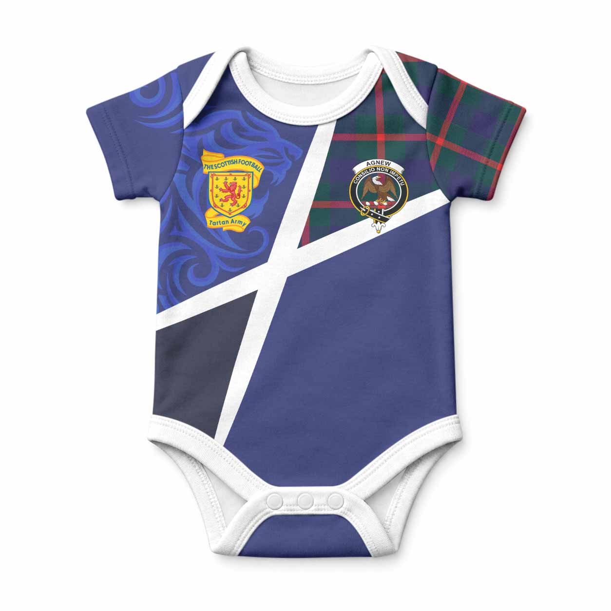 Agnew The Scottish Football Crest Baby Onesie Lion-Tartan Army