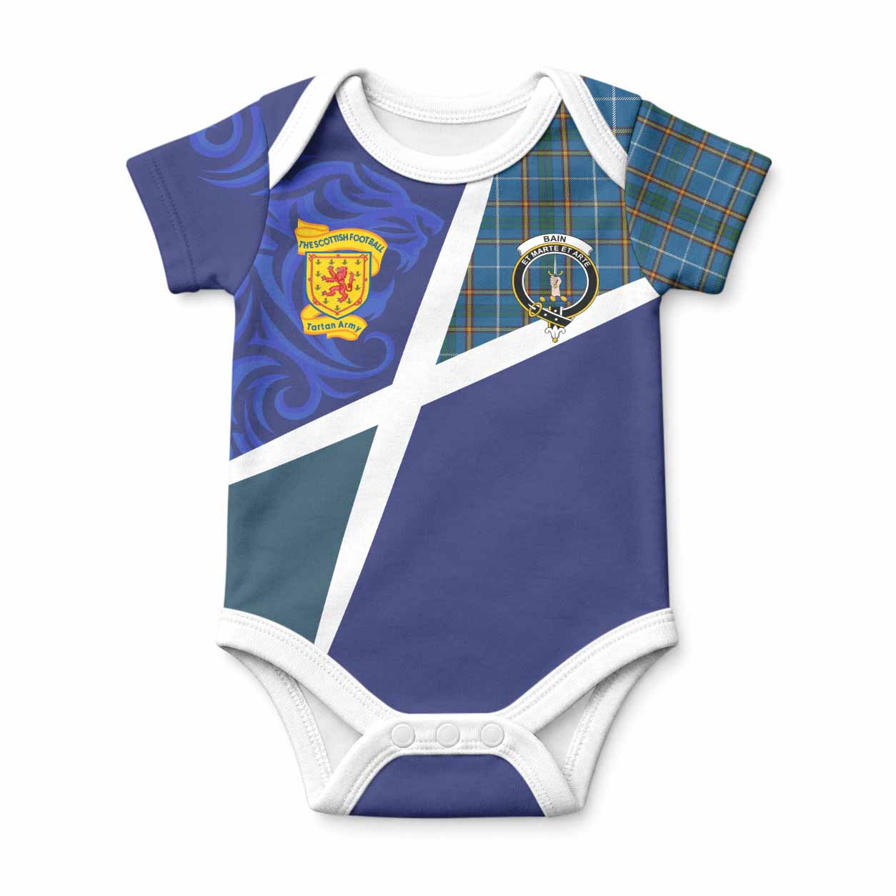 Bain The Scottish Football Crest Baby Onesie Lion-Tartan Army