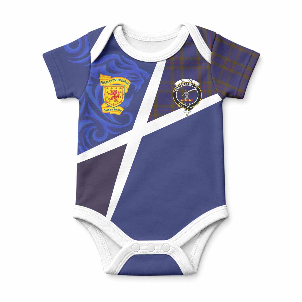 Elliot The Scottish Football Crest Baby Onesie Lion-Tartan Army