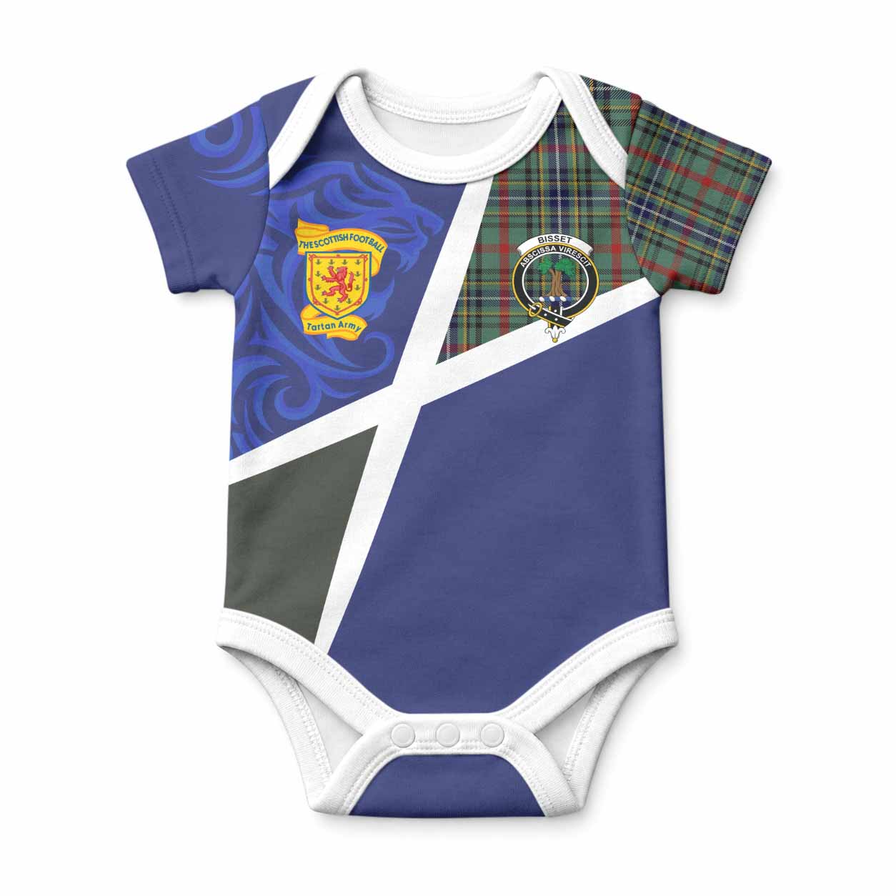Bisset The Scottish Football Crest Baby Onesie Lion-Tartan Army