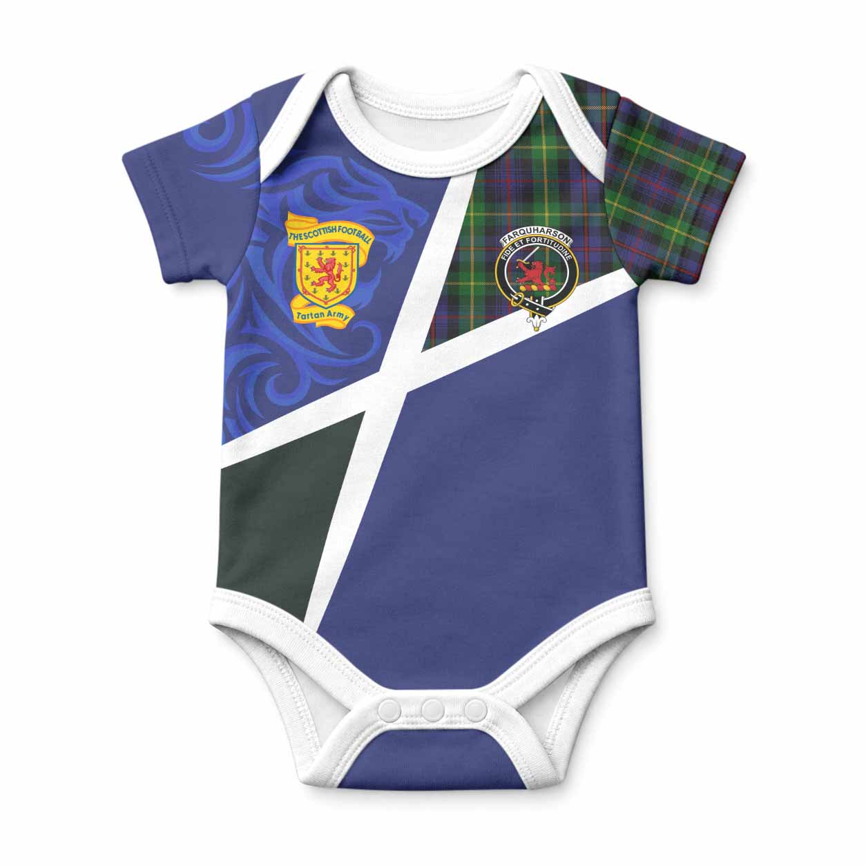 Farquharson The Scottish Football Crest Baby Onesie Lion-Tartan Army